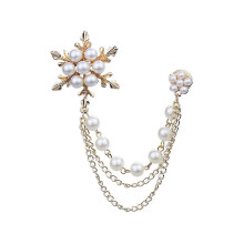Pearl Ice Flower Design Brooch Tassel Brooch Cloth Accessories Ladies Girls Chic Clothes Decoration