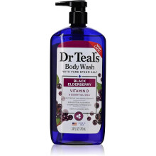Dr. Teal's Epsom Salt Body Wash with Black Elderberry, Vitamin D & Essential Oils 710ml | Nourishing Shower Gel to Hydrate & Revitalize Skin