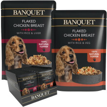 HiLife Banquet - Wet Dog Food - Flaked Chicken Breast, Rice, Liver, Veg - 100% Natural Ingredients, 100 g (Pack of 30)