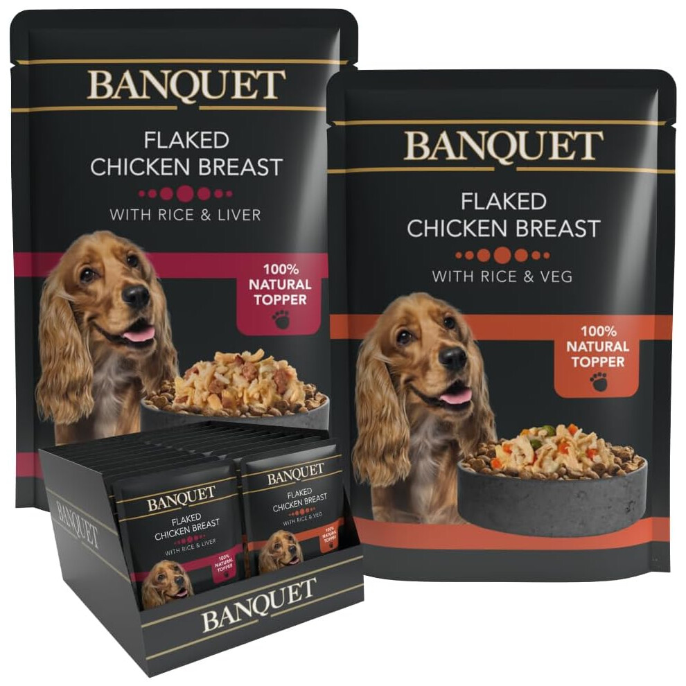 HiLife Banquet - Wet Dog Food - Flaked Chicken Breast, Rice, Liver, Veg - 100% Natural Ingredients, 100 g (Pack of 30)