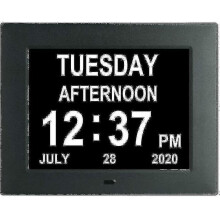 (Black) Digital Dementia Clock Calendar Clock Day Date Clock Large Display Large Clear Unabbreviated Time And Date