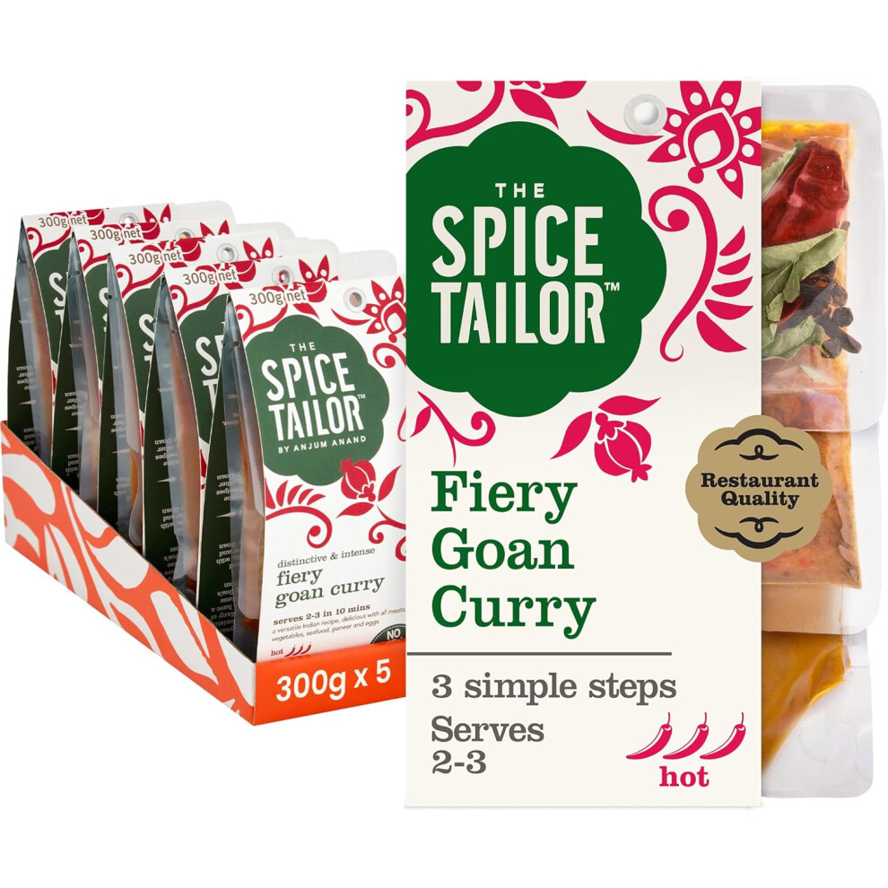 The Spice Tailor - Indian Curry Sauce Meal Kit Fiery Goan Curry, Pack Of 5, Vegetarian