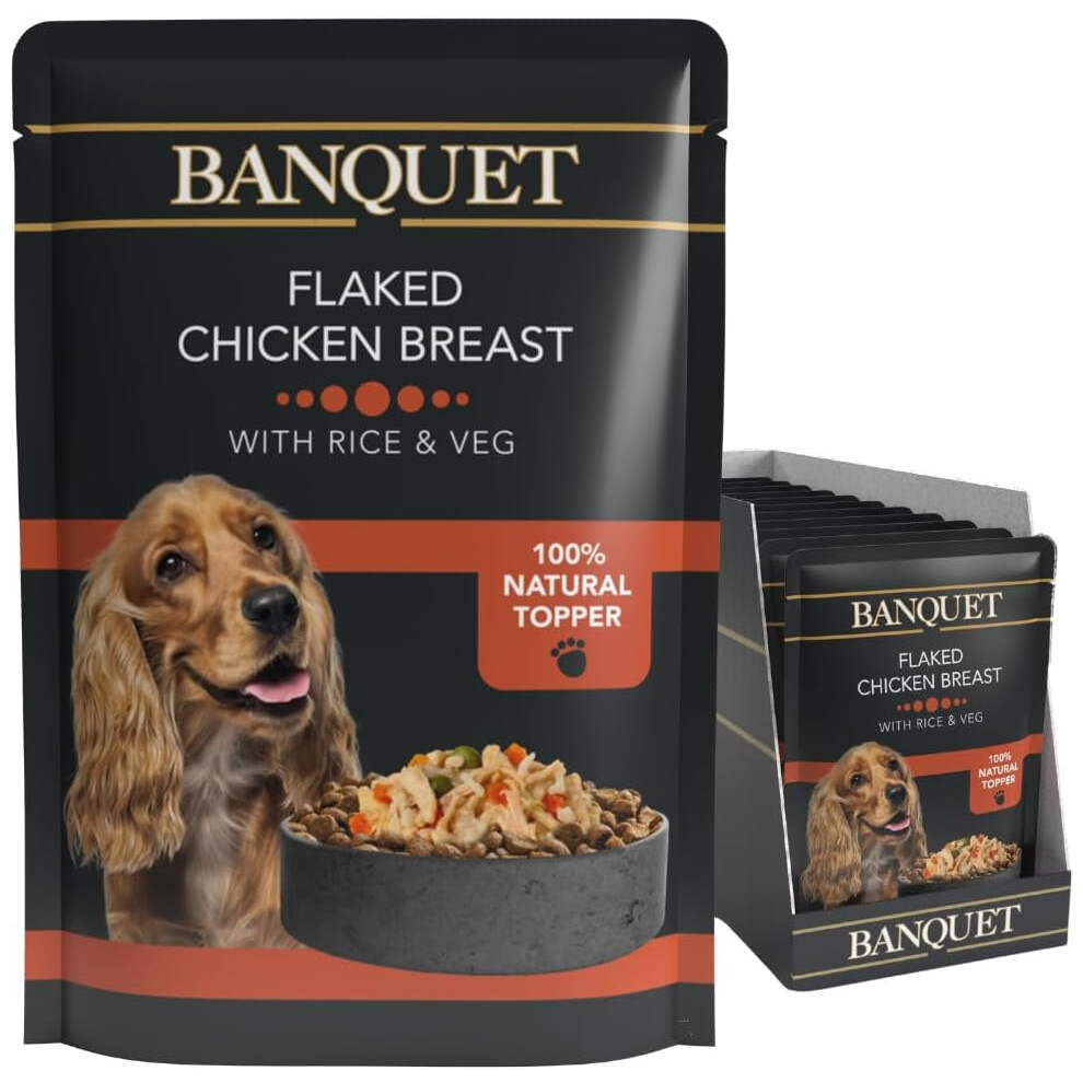 HiLife Banquet - Wet Dog Food - Flaked Chicken Breast, Rice, Veg - 100% Natural Ingredients, 15 Pouches x 100g