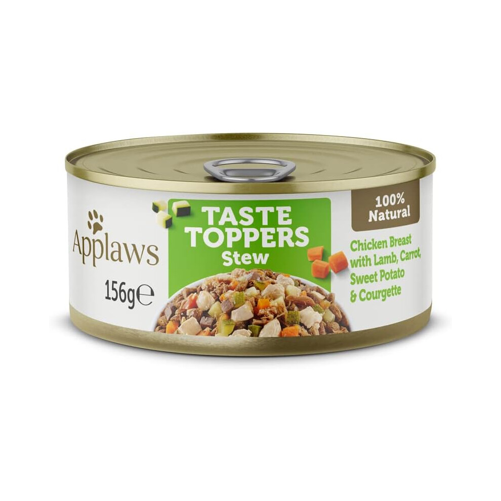 Applaws 100% Natural Wet Dog Food Tins, Grain Free Lamb with Vegetables Stew, 156g (Pack of 12)