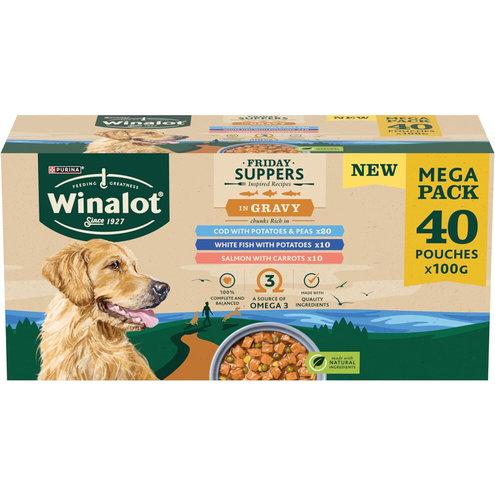 Purina Winalot Friday Suppers Mixed Variety Fish In Gravy Wet Dog Food 40X100g