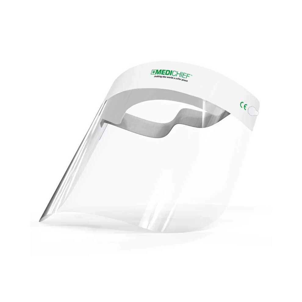 Medichief Premium Face Shield/Face Visor (Pack Of 10) | Full Face Protective Visor | Transparent Face Shield 90442940