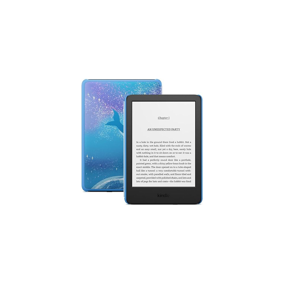 New Amazon Kindle Kids (16 GB) -  includes age-appropriate books and cover, with glare-free display, faster page turns - Space Whale