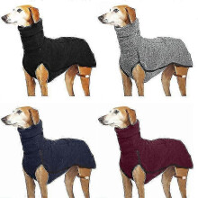 (Grey, 4XL) Pet Dog Winter High Collar Jumper Sweater Greyhound Whippet Clothes Lurcher Coat