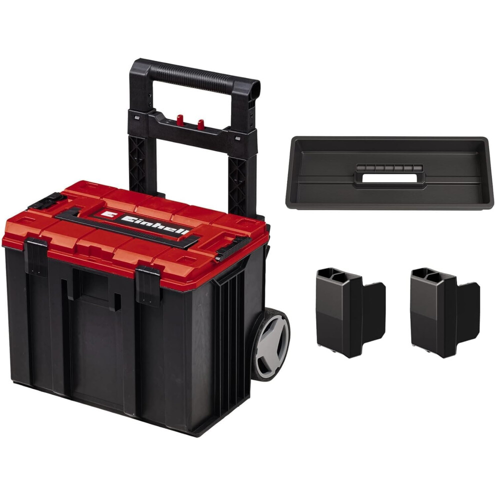 Einhell E-Case L Tool Storage Case With Wheels And Telescopic Handle - Power Tool Box, Stackable