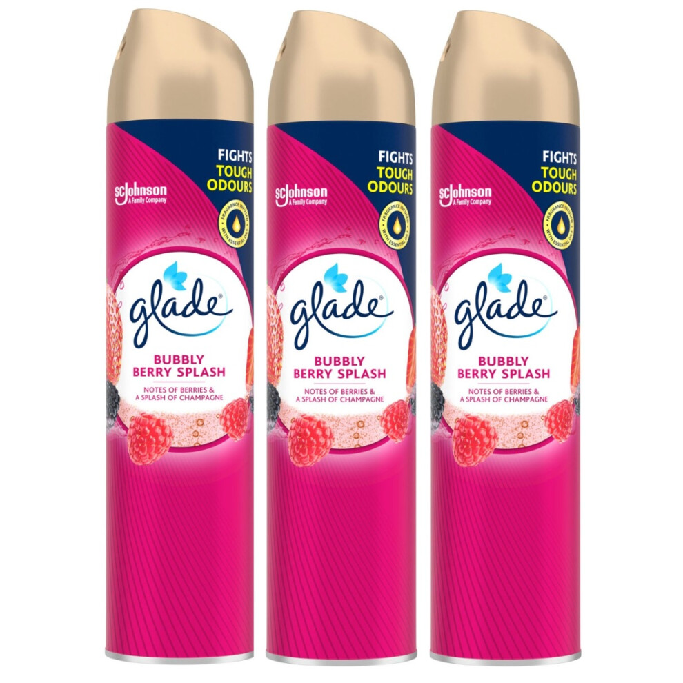 3 x Glade Aerosol Air Freshener 300ml - Bubbly Berry Splash