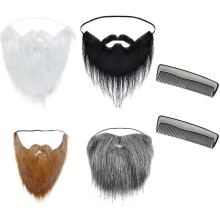 4 Pcs Fake Beards False Beards with 2 Combs,funny Fake Mustache Fake Whisker for Costume Halloween Party Supplies Unisex