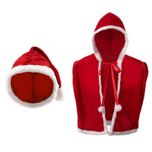 Sexy Christmas Hooded Shaw Men Cloak Open Lace Lingerie Chest Outfit Ruffle Sleepwear Mini Shawl Red
