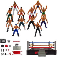 Wwe Mini Wrestling Figure Playset, Wrestler Warriors Toys with Square Ring & Accessories, Fun Miniature Fighting Action Figures Gift high quality