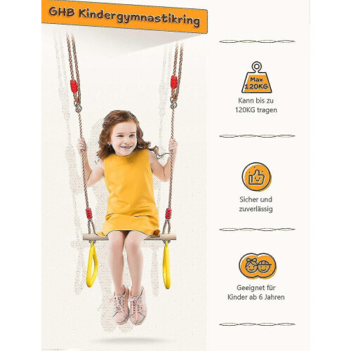 Kids Trapeze Bar with Gym Rings for Climbing Frame 2