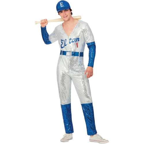 Smiffy's Elton John Deluxe Sequin Baseball Costume - 42/44" chest