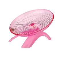 (Rose red) Hamster running wheel flying saucer running disc silent running wheel sports toy