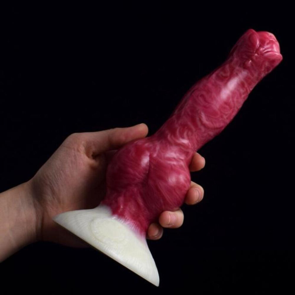 (as the picture) Big Knot Dog Dildo With Suction Cup For Women Sexy Toys Animal Glossy Swirly Patterns Flexible Anal Plug Silicone Sex Shop