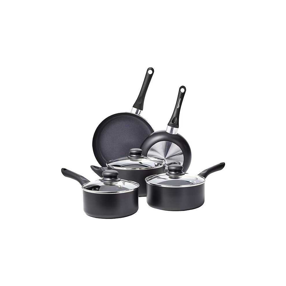 8-Piece Non-Stick Cookware Set, Black