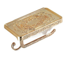 (Light luxury gold) Toilet wall hanging space aluminum paper towel roll mobile phone storage holder