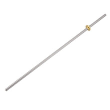 DealMux 400mm Length T8 8mm Dia Lead Screw Rod,2 Lead Stainless Steel Lead Screw Rod With Copper Nut Trapezoidal Thread for 3D Printer Z Axis