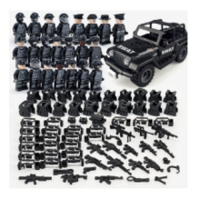 23PCS Military Soldiers Black SWAT Jeeps Minifigures Toys