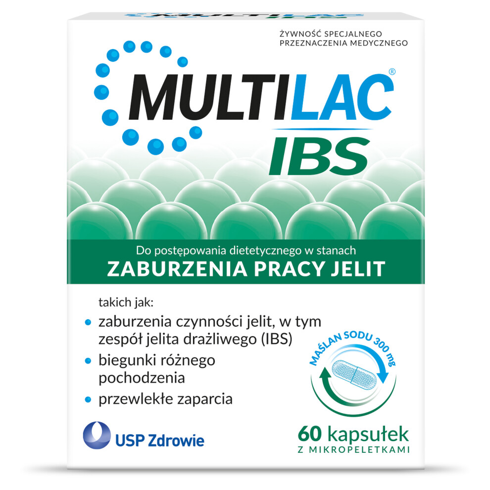 Usp Zdrowie Multilac Ibs Sodium Butyrate 300 Mg Capsules 60X – Dietary Supplement For Ibs, Dysbiosis, Diarrhea & Ibd (Adults & 7+)
