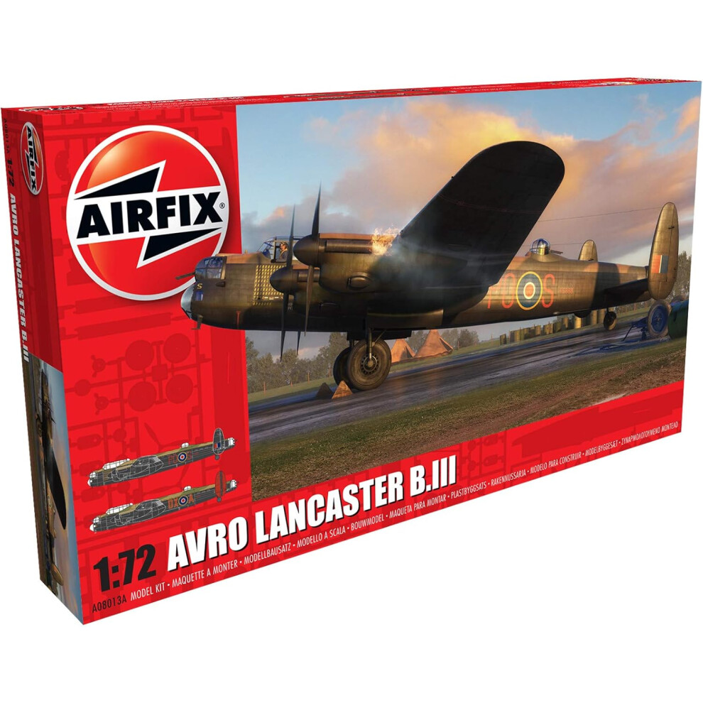 Airfix Model Set - A08013A Avro Lancaster B.III Model Building Kit - Plastic Model Plane Kits for Adults