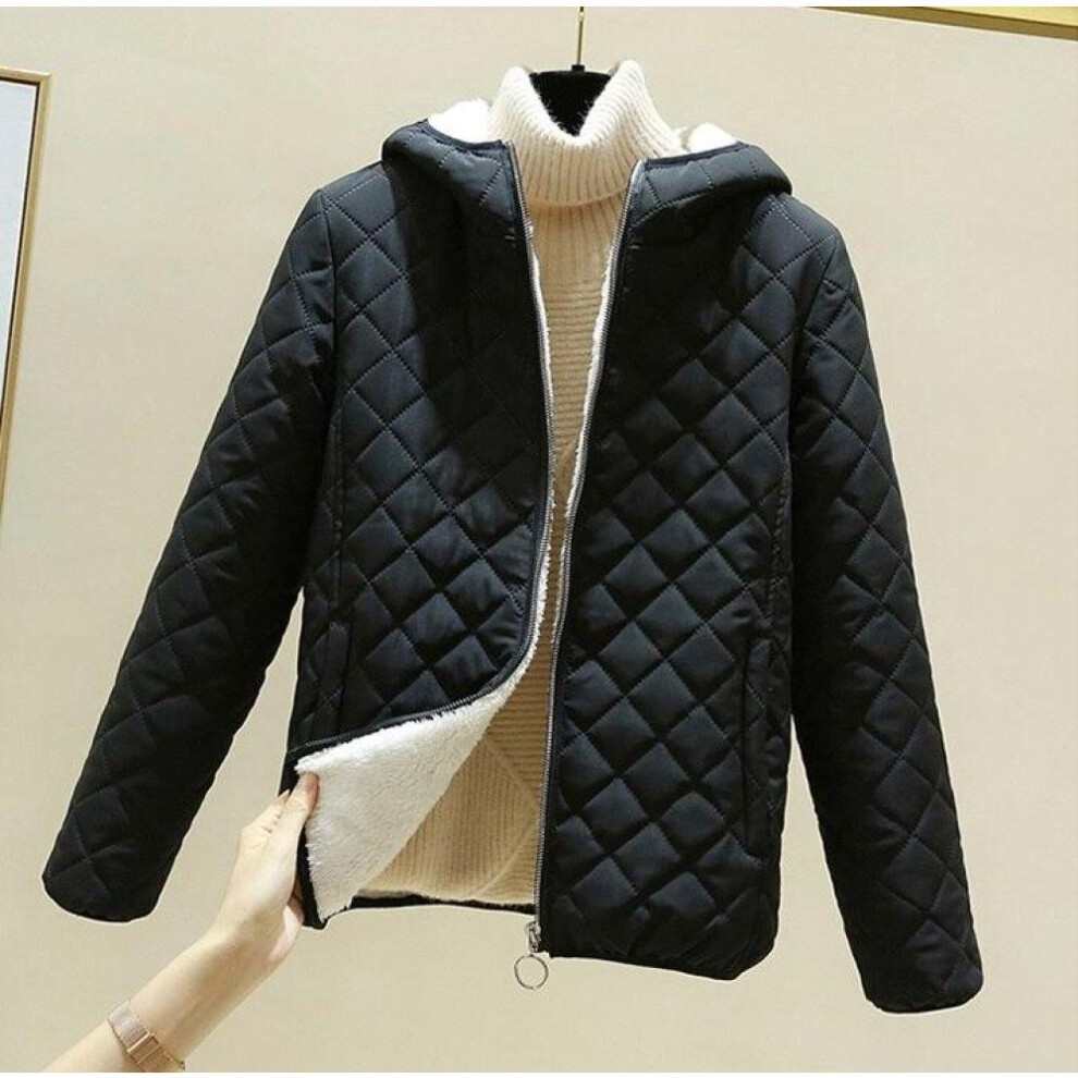 (black, XL) Fashion Women&apos;s Cotton Coat New Winter Jackets Short Hooded Thicken Warm Jacket Parkas Parka Outwear-image-OPC-PFVBNDY-NEW
