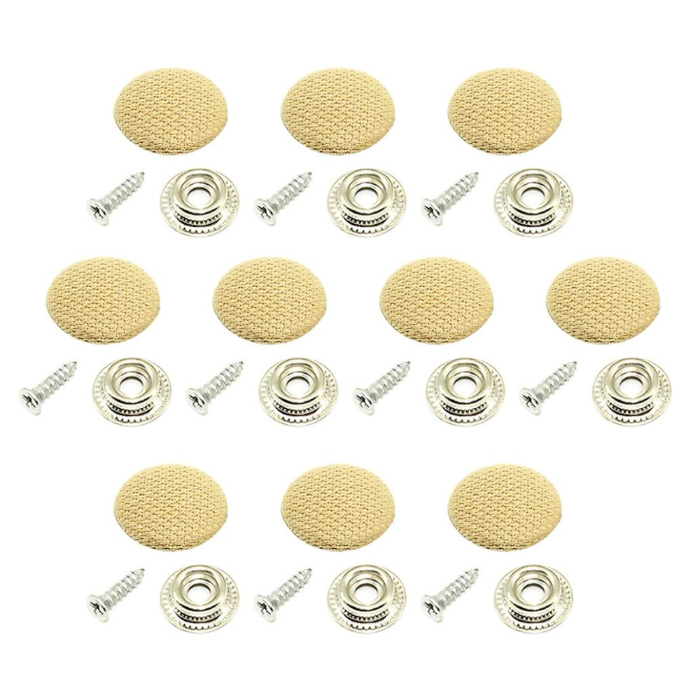 (Plaid ) Car Ceiling Fixing Screw Cap Roof Snap Rivets Retainer Headliner Button Fastener Beige 8107440885791