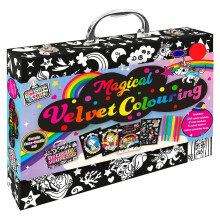 Magical Velvet Coloring Set - Book, Neon Markers, Posters & Stickers for Kids