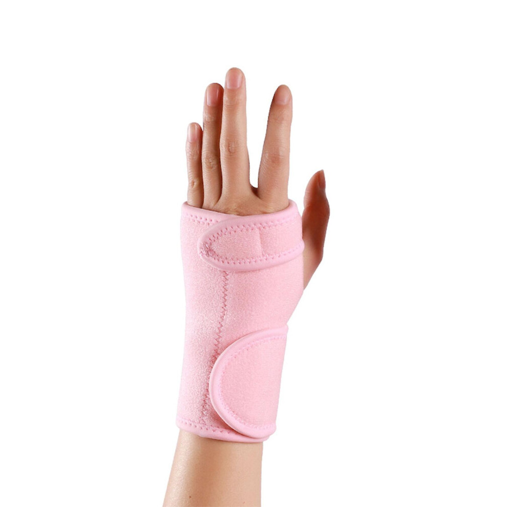 (Pink, Left Hand) Steel Plate Support Strip Wrist Wrap Soft Flexible Breathable Wrist Wrap For Workouts Gymnastics Weightlifting