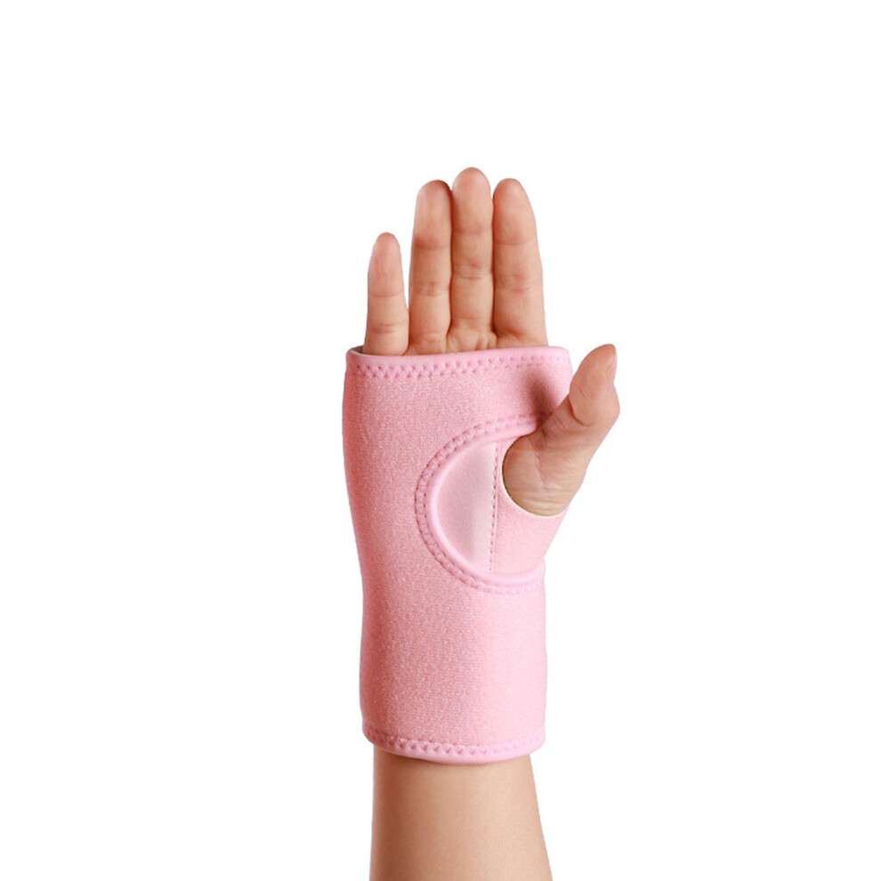 (Pink, Right Hand) Steel Plate Support Strip Wrist Wrap Soft Flexible Breathable Wrist Wrap For Workouts Gymnastics Weightlifting