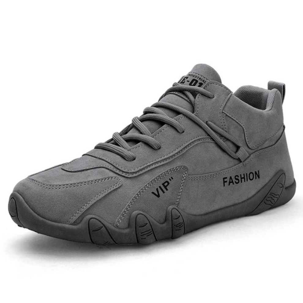 (grey, 39) Labor Protection Shoes Men&apos;s Construction Site Work Shoes Wear Resistant High Top Shoes Casual Driving Car Boots