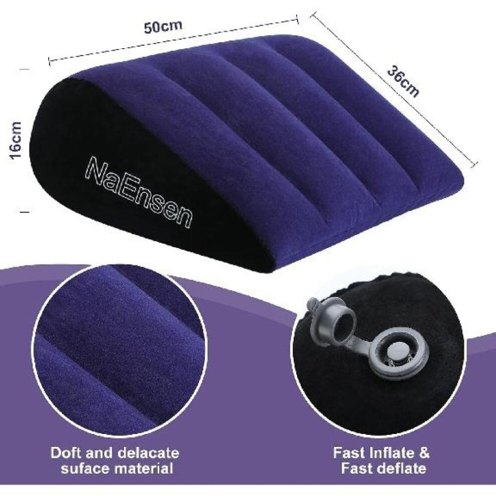 Naensen Sex Toys Pillow Position Cushion Triangle Inflatable Ramp Furniture Couples Toy Positioning For Deeper Position Support Pillow Men Women For