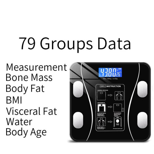 (black) Body Fat Scale Smart Wireless Digital Bathroom Weight Scale Body Composition Analyzer Bluetooth 1