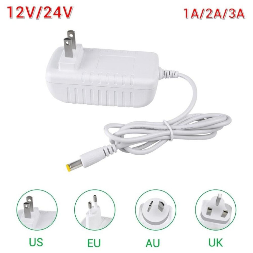 (12V 3A EU Plug) Ac 110-240v Dc  12v 24v 1a 2a 3a Universal Power Adapter Supply Charger Adapter Eu Us Au Uk For 5050 3528 Led Light Strips