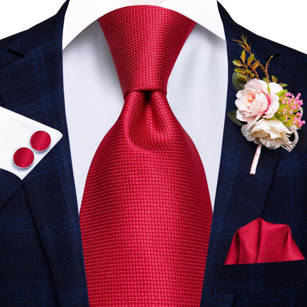 (as the picture, N-0206) Hi-tie Mens Silk Tie Bridegroom Wedding Suit Corsage Necktie Hanky Cufflinks Set