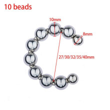(10 beads-M) 2/4/6/10 Rotatable Metal Beads Penis Cock Rings Delay Ejaculation 5 Sizes Metal Male Prolonged Pleasure Ring Round Bead Cock Ring Sex Toys