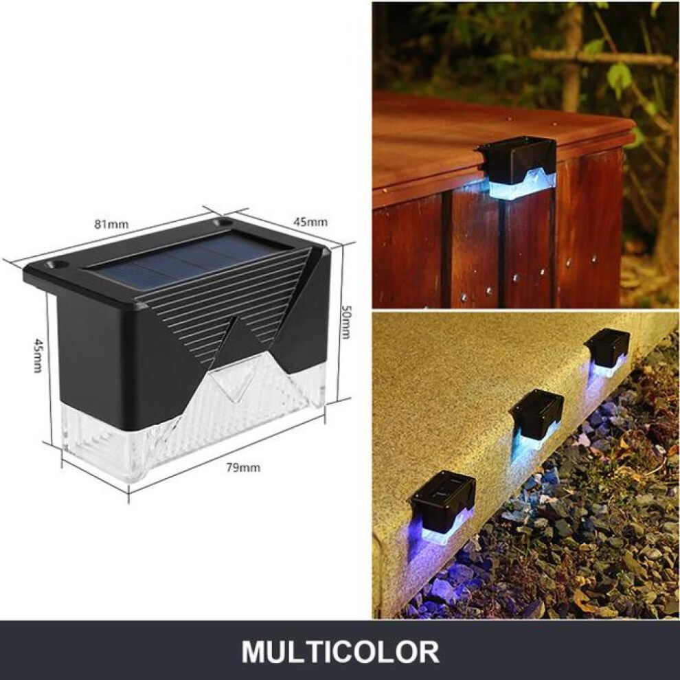(multicolor, 8 PCS) 16 Pcs Solar Led Outdoor Deck Lights Waterproof Step Stair Lights Garden Decor Lamp For Path Yard