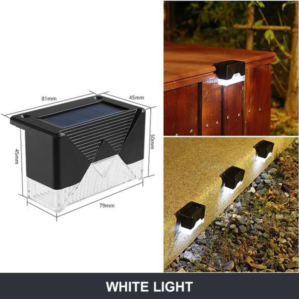 (white, 2 PCS) 16 Pcs Solar Led Outdoor Deck Lights Waterproof Step Stair Lights Garden Decor Lamp For Path Yard