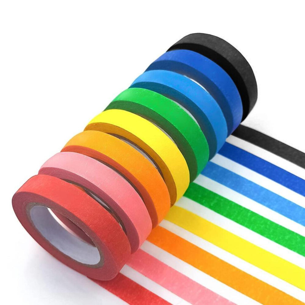 8pcs Colored Masking Tape Rainbow Colors Painters Tape For Crafts, Labeling, Diy Decorative