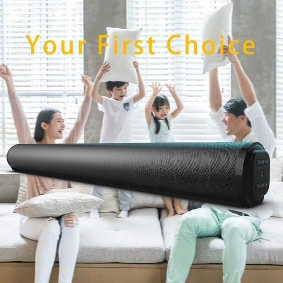(black) Tv Sound Bar Hifi Bass Bluetooth Subwoof Wireless Speaker Home Remote Control Tv Echo Soundbar
