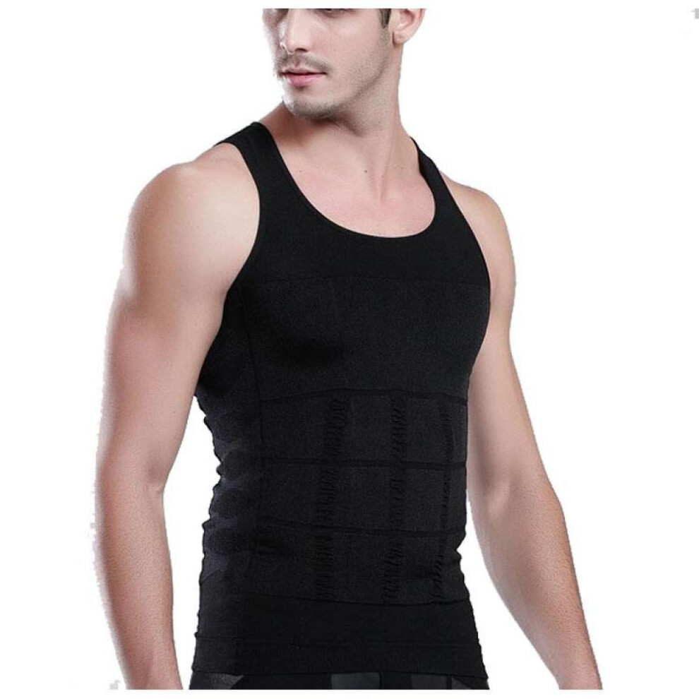 (black, 3XL) Men Corset Body Slimming Tummy Shaper Running Vest Belly Waist Girdle Shirt Black Shapewear Underwear Waist Shirts Running Vest