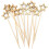 Gold Star Bamboo Cocktail Picks,14cm Long Decorative Toothpicks Skewers For Fruits And Drink Garnish, Holiday Party Decorations 50 Pcs Hl1 1
