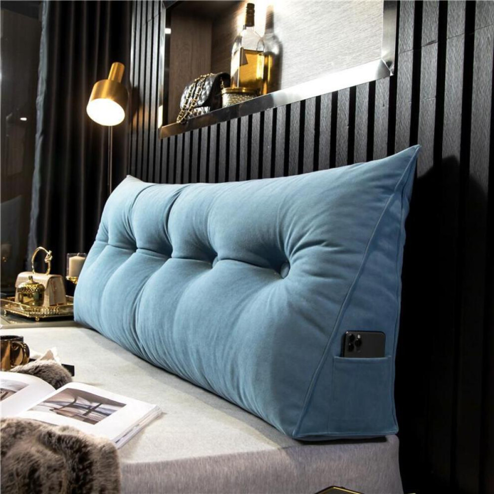 (blue, 200 * 50 * 20cm) Headboard Pillow Triangle Cushion Backrest Pain Relief Sofa Waist Cushion Wedge Sleeping Pillow For Decorative Pillows For Bed