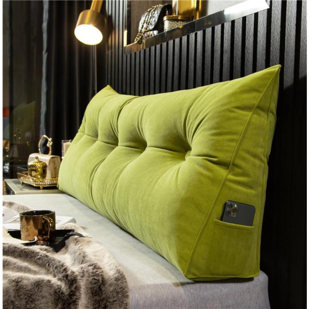 (light green, 100 * 50 * 20cm) Headboard Pillow Triangle Cushion Backrest Pain Relief Sofa Waist Cushion Wedge Sleeping Pillow For Decorative Pillows For Bed