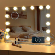(6 Bulbs) Hollywood Mirror Usb Makeup Lights Lighted 10 Bulbs 3 Lighting Modes Tabletop Wall Mounted Cosmetic Mirror Lights