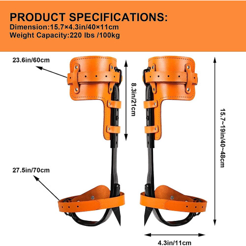 Tree Climbing Spikes, Portable Pole Climbing Spurs, Anti-rust Tree Climbing Tool For Climbers, Logging, Hunting Observation, Fruit Picking 2
