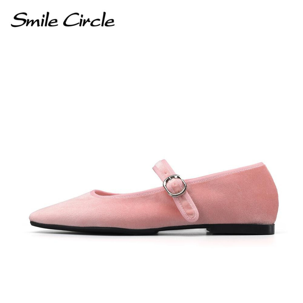 (pink, 37) Velvet Mary Jane Ballet Flats Women Shoes Leopard Print Comfortable Soft Round Toe Flat Shoes For Women