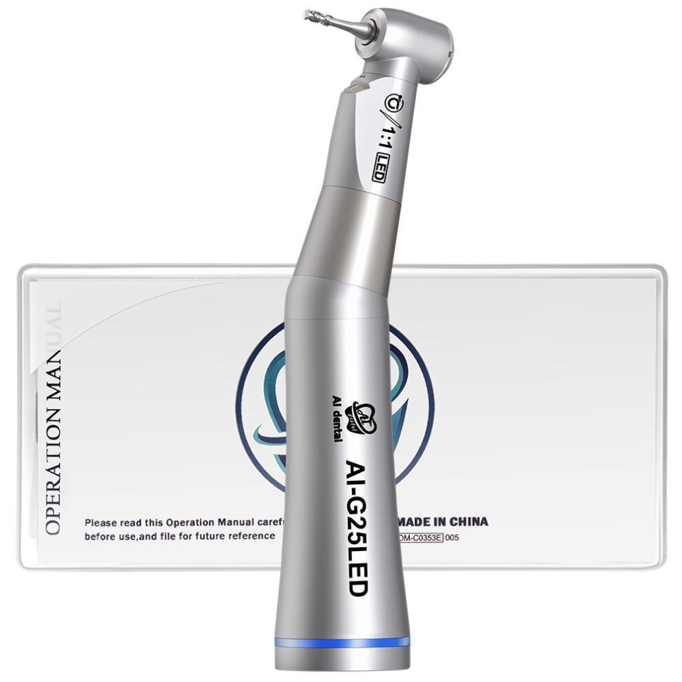 Dental Contra Angle Handpiece AI-G25LED 1:1 Self Generator LED Low Speed Hand Piece For CA Burs